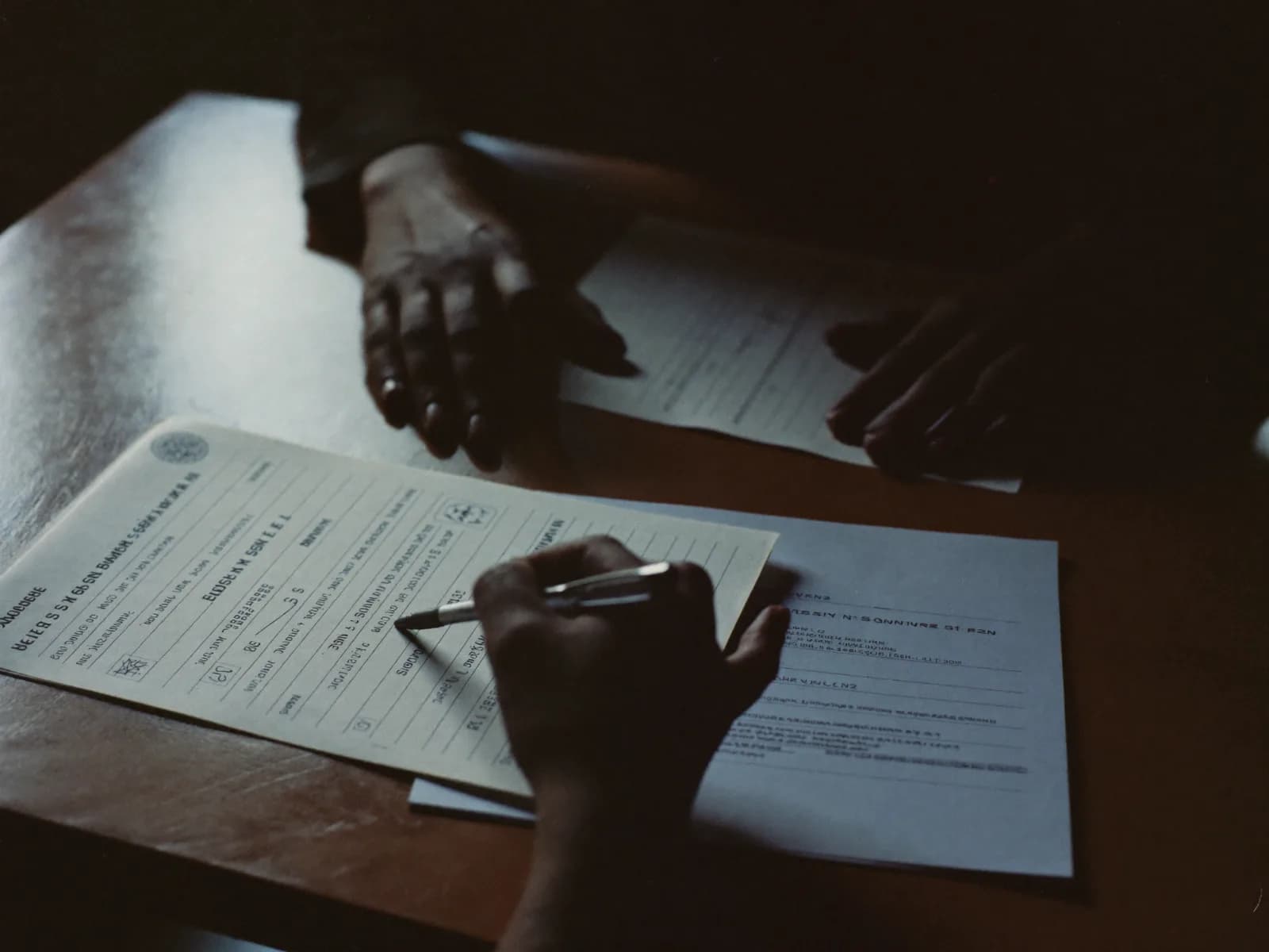 Ownership documents laid out on a table